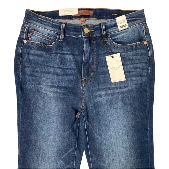 Judy Blue High Waist Classic Contrast Flare Denim Size 11  / 30 NWT - Picture 7 of 12